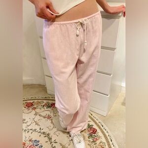 Brandy Melville Pink Anastasia Linen pants